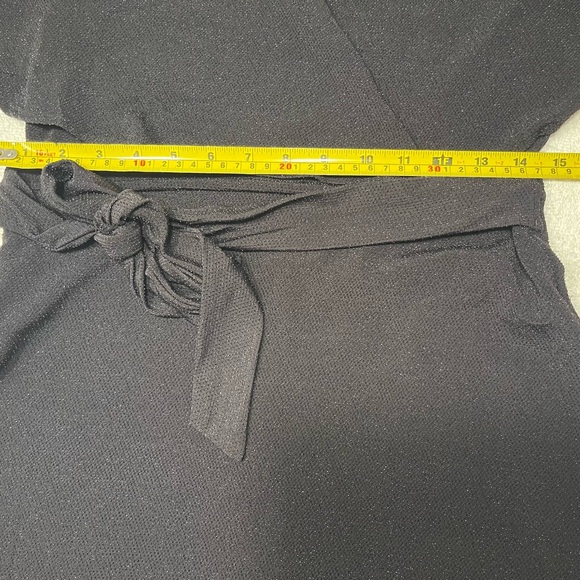 Dex Black Metallic Dress with Draped Overlay - Picture 4 of 6